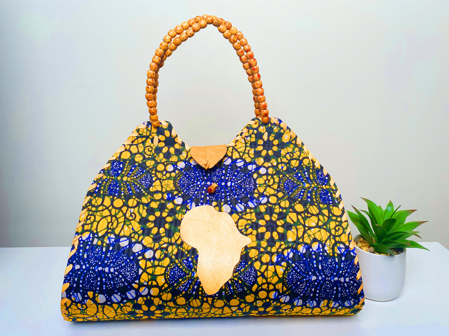 Yellow And Blue African Ankara Bag